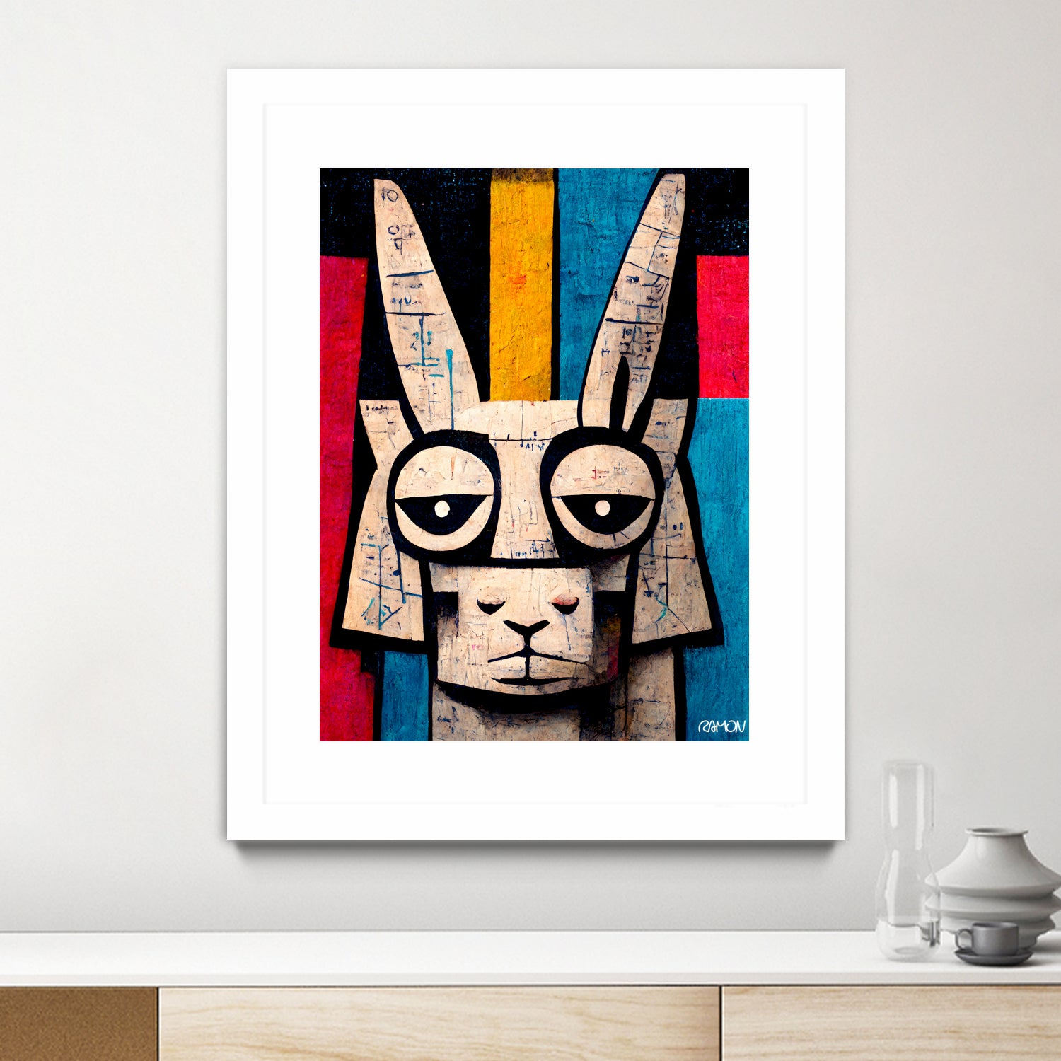 Einstain llama by Ramon Souza on GIANT ART - white digital painting