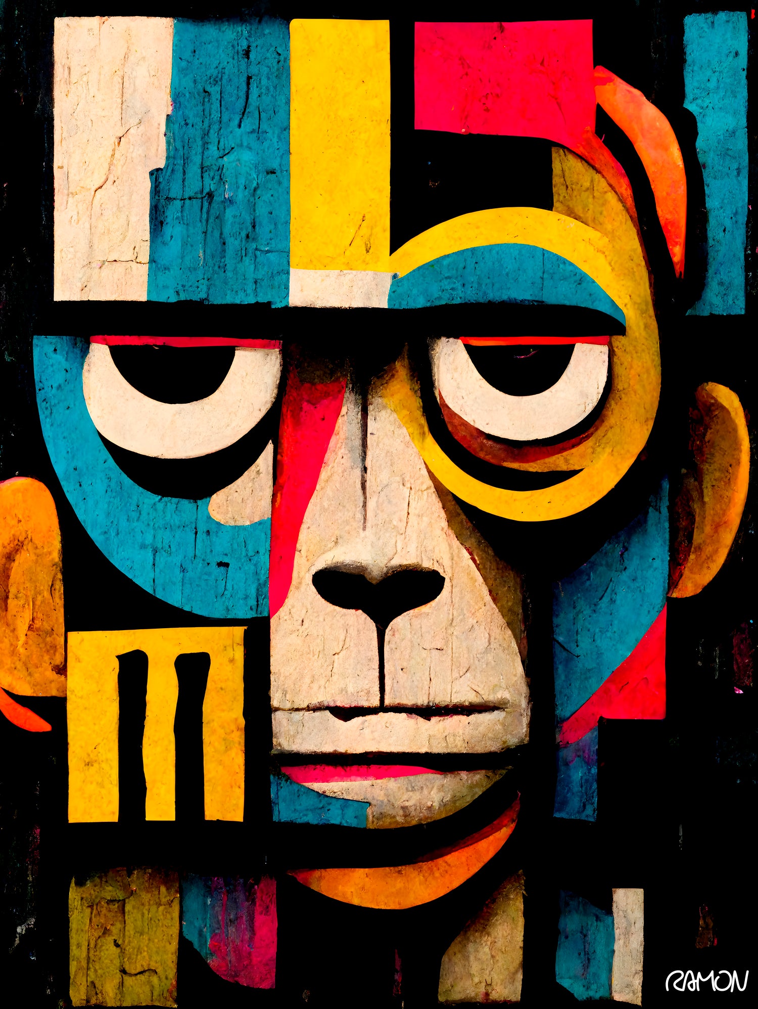 Abstract Art Monkey by Ramon Souza on GIANT ART - black digital painting