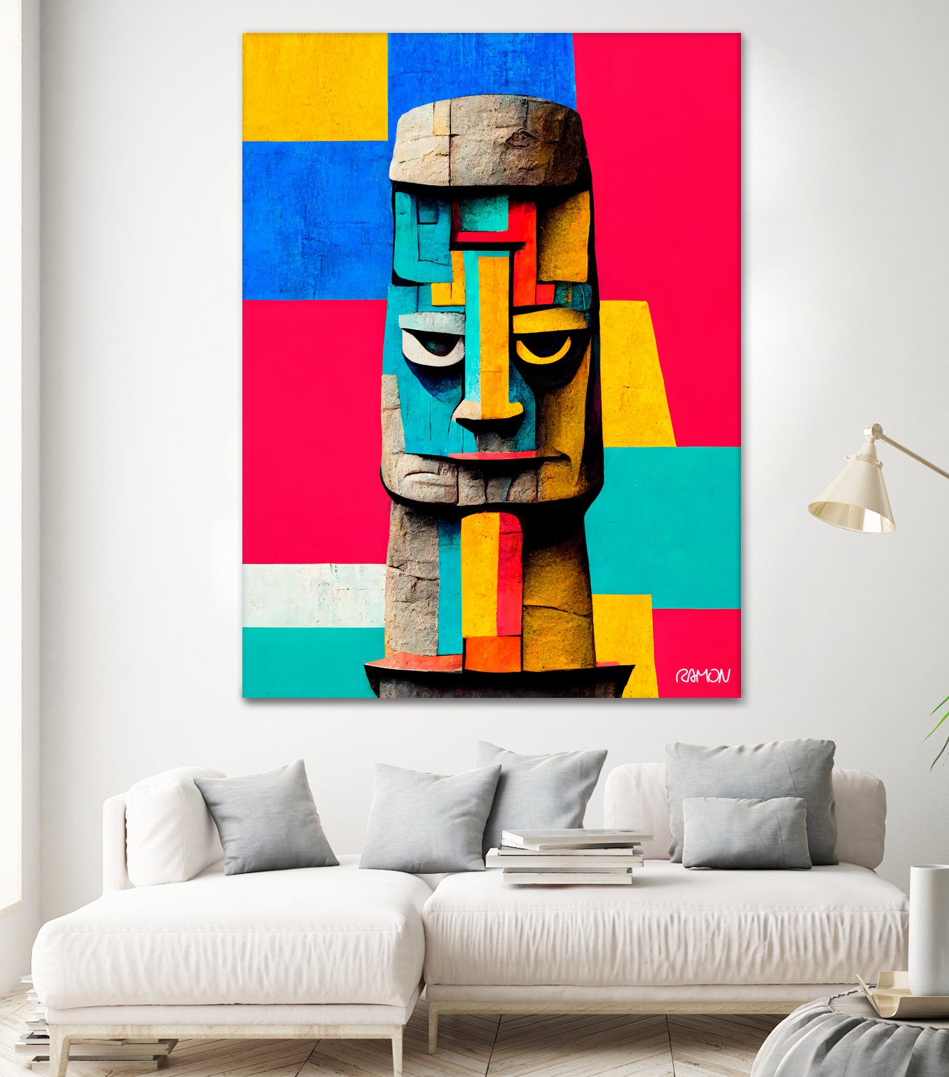 Moai Statue by Ramon Souza on GIANT ART - yellow digital painting