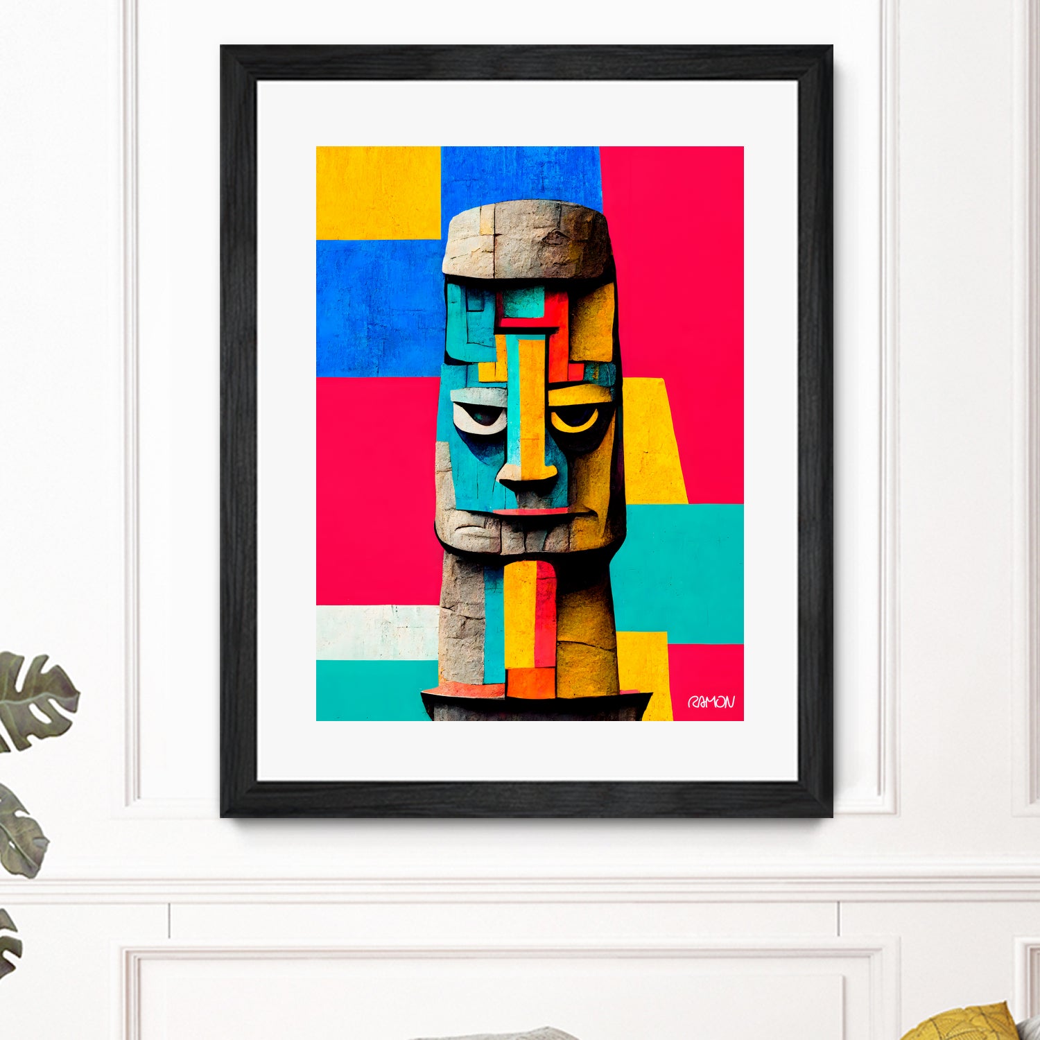 Moai Statue by Ramon Souza on GIANT ART - yellow digital painting