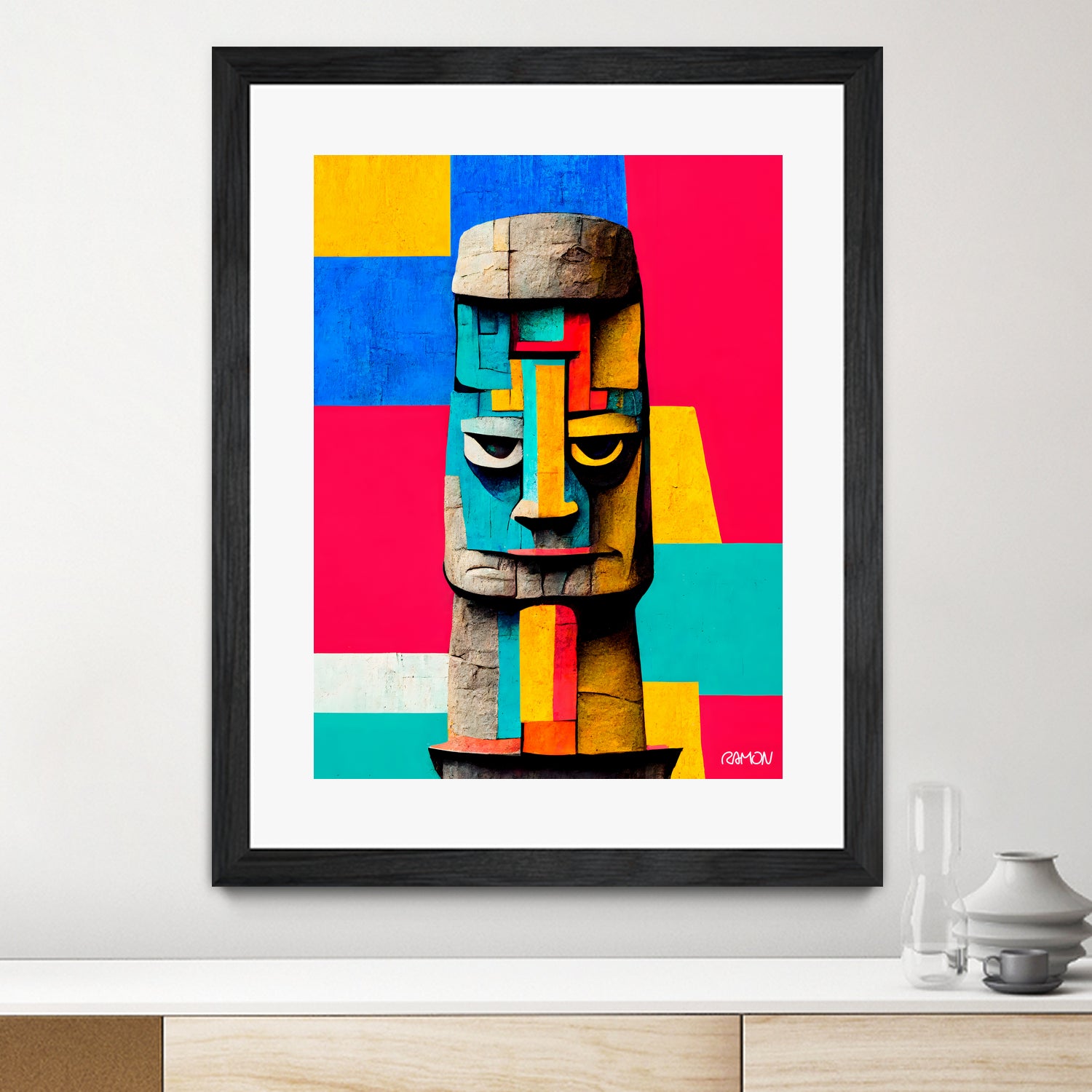 Moai Statue by Ramon Souza on GIANT ART - yellow digital painting