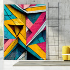 Origami Wall by Ramon Souza on GIANT ART - blue digital painting