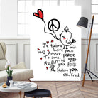 peace and love bird by Cindy Shim on GIANT ART - black typography