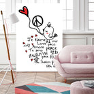 peace and love bird by Cindy Shim on GIANT ART - black typography