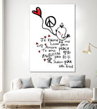 peace and love bird by Cindy Shim on GIANT ART - black typography