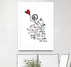 peace and love bird by Cindy Shim on GIANT ART - black typography