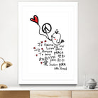 peace and love bird by Cindy Shim on GIANT ART - black typography