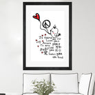 peace and love bird by Cindy Shim on GIANT ART - black typography