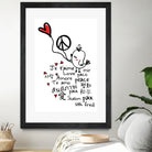 peace and love bird by Cindy Shim on GIANT ART - black typography