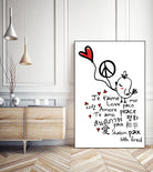 peace and love bird by Cindy Shim on GIANT ART - black typography