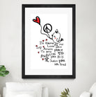 peace and love bird by Cindy Shim on GIANT ART - black typography