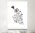 peace and love bird by Cindy Shim on GIANT ART - black typography