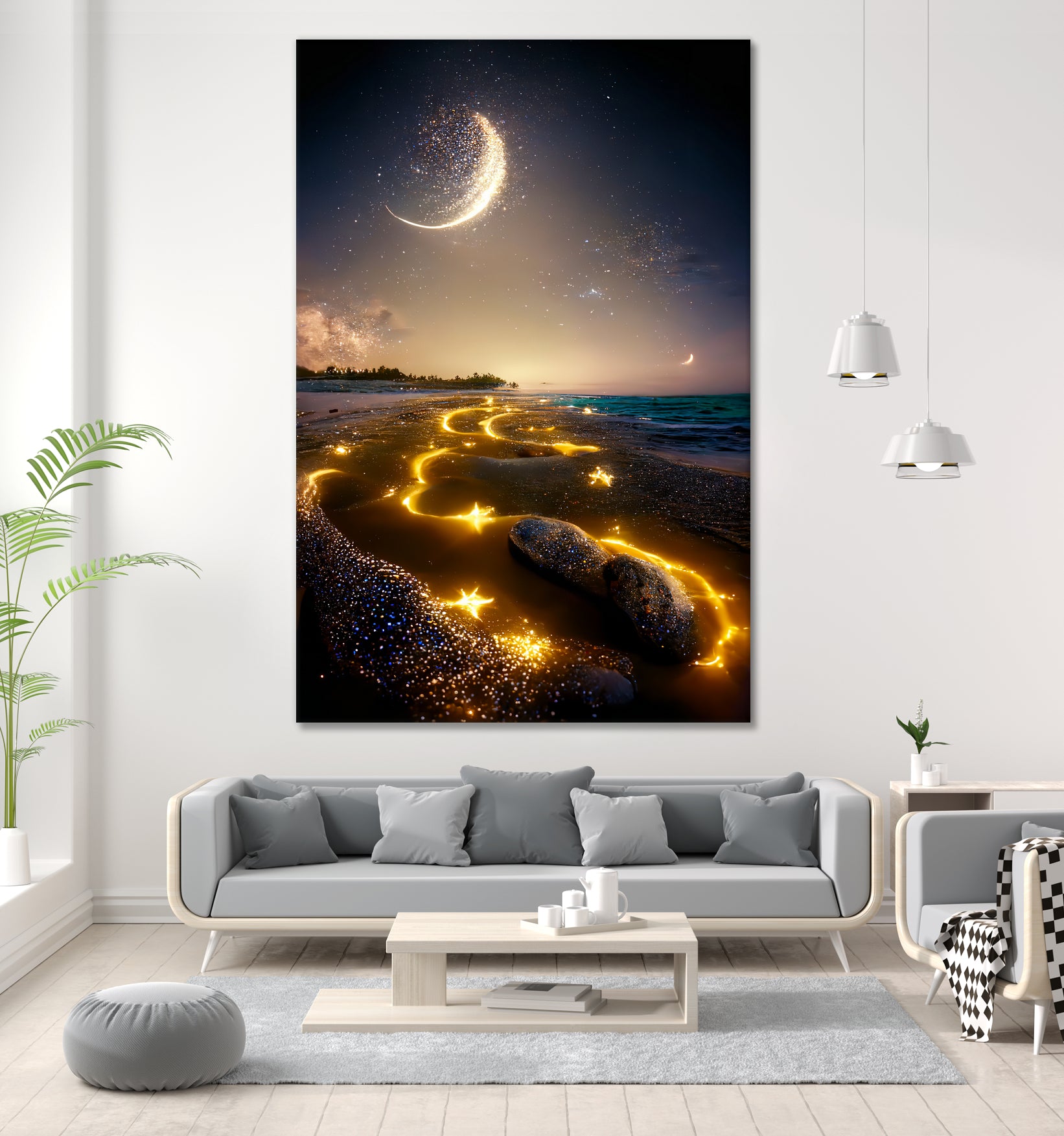 stars in the sea by Haris Kavalla on GIANT ART - yellow digital painting