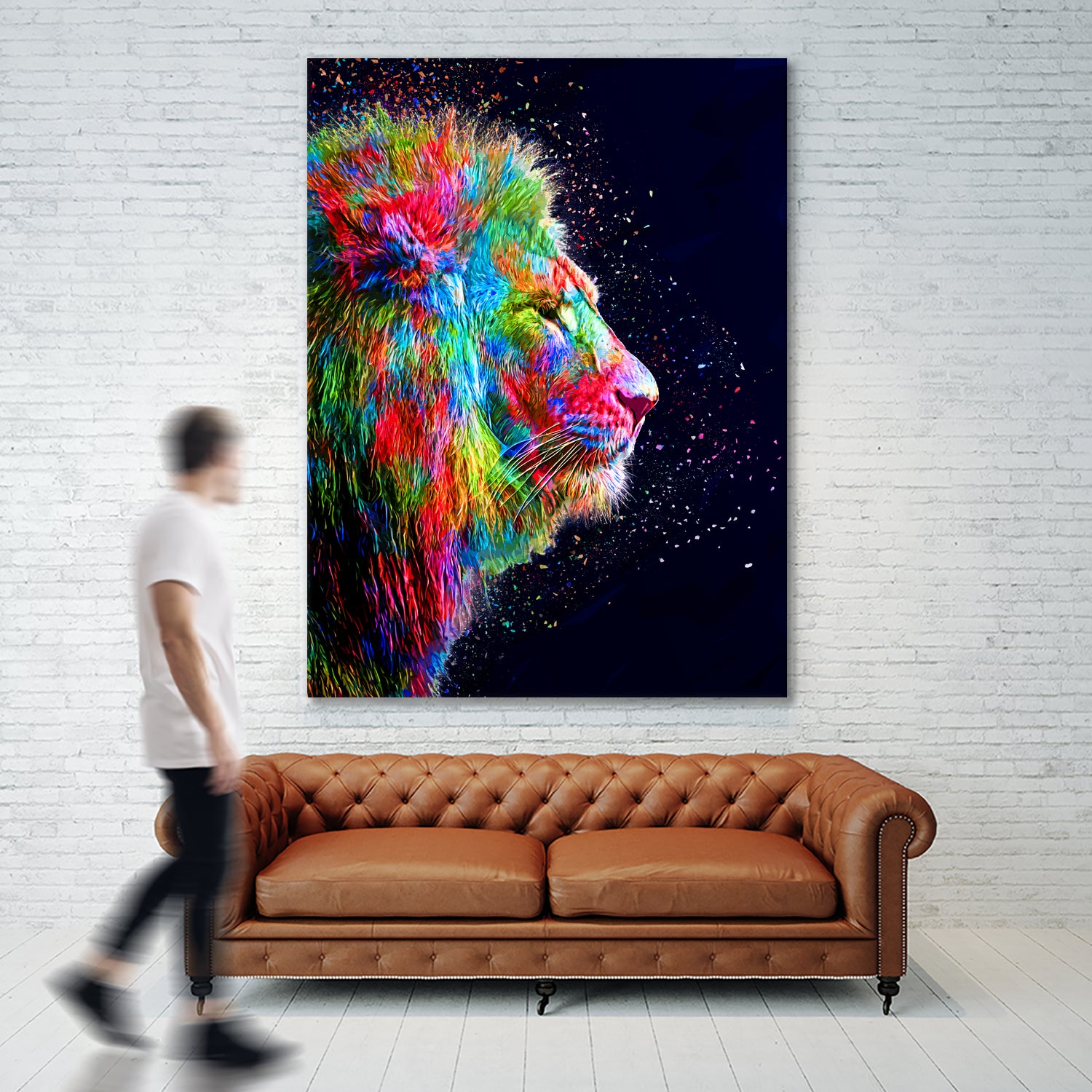 Colored Lion by Milos Karanovic on GIANT ART - black photo illustration