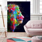 Colored Lion by Milos Karanovic on GIANT ART - black photo illustration