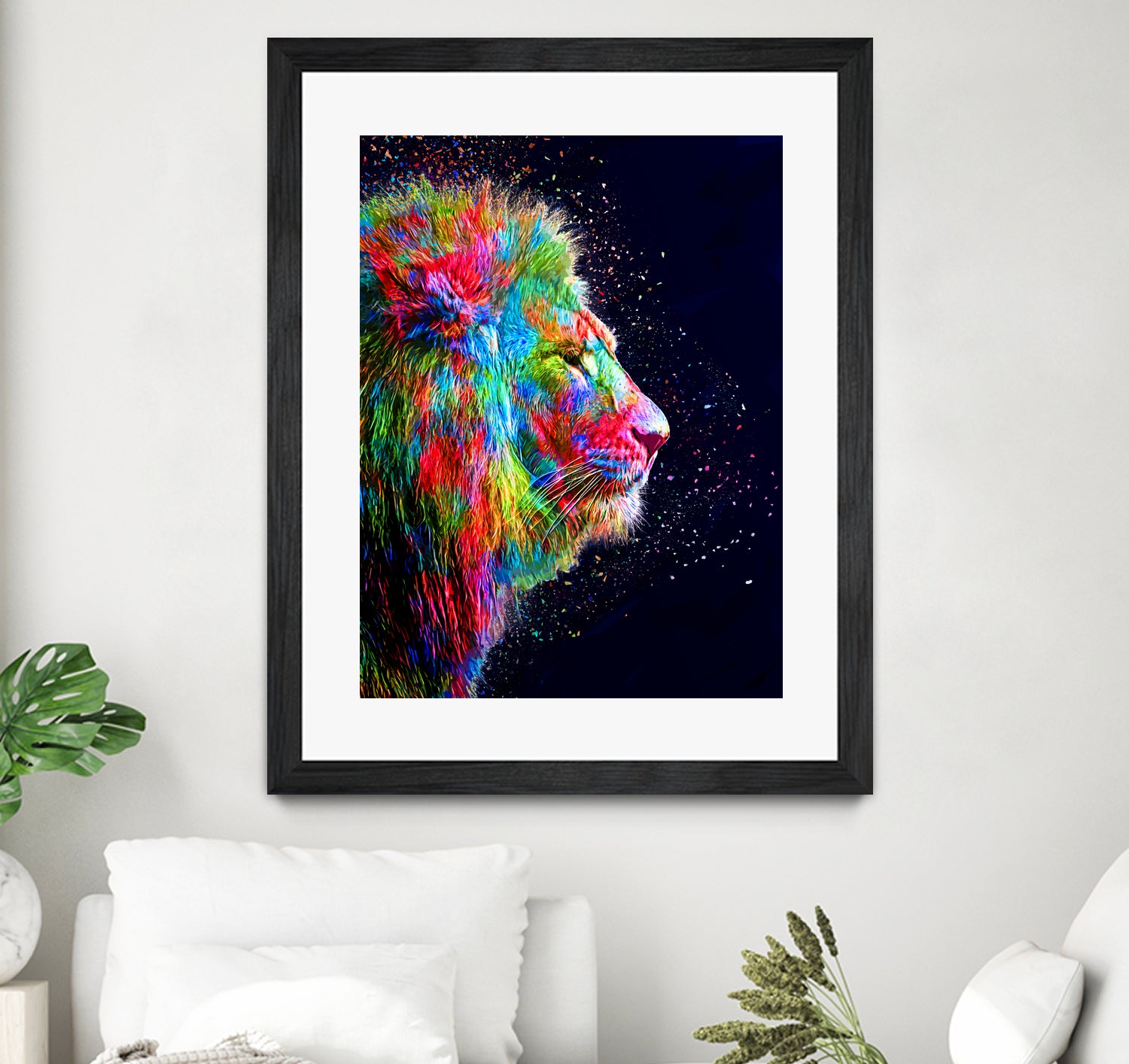 Colored Lion by Milos Karanovic on GIANT ART - black photo illustration