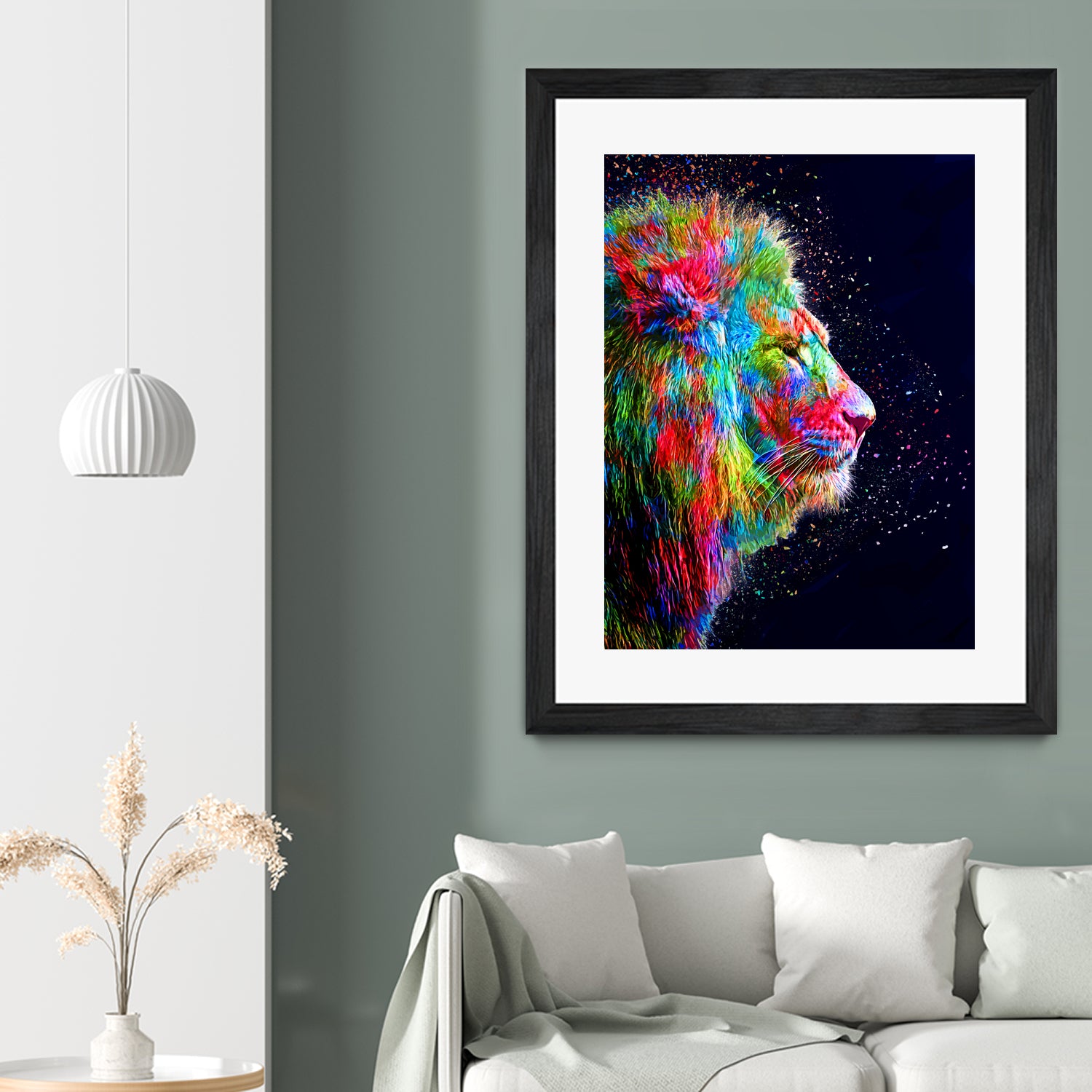 Colored Lion by Milos Karanovic on GIANT ART - black photo illustration