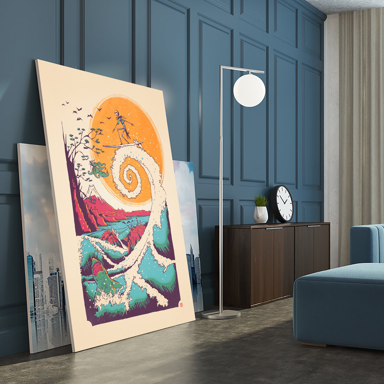 Surf Before Christmas by Victor Vercesi on GIANT ART - yellow digital drawing