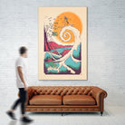 Surf Before Christmas by Victor Vercesi on GIANT ART - yellow digital drawing