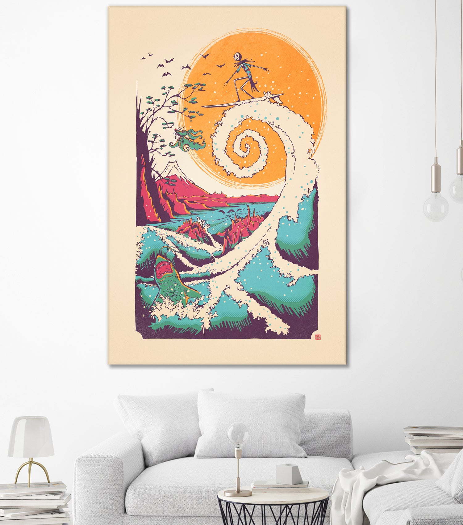 Surf Before Christmas by Victor Vercesi on GIANT ART - yellow digital drawing