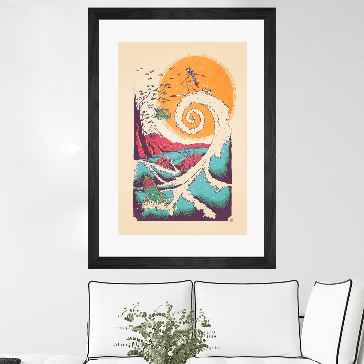 Surf Before Christmas by Victor Vercesi on GIANT ART - yellow digital drawing