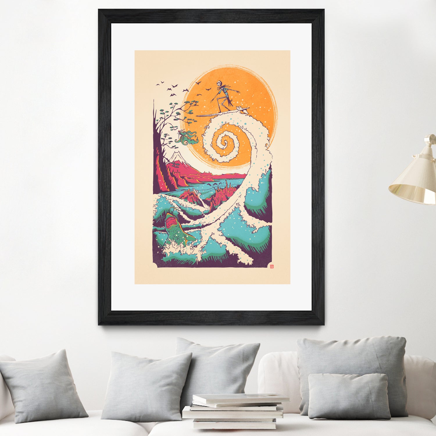 Surf Before Christmas by Victor Vercesi on GIANT ART - yellow digital drawing