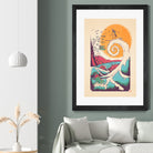 Surf Before Christmas by Victor Vercesi on GIANT ART - yellow digital drawing