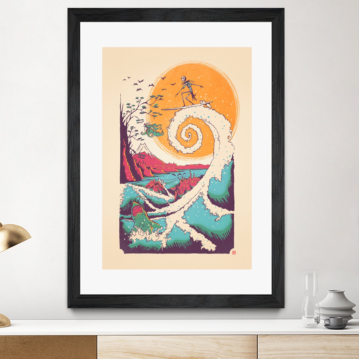 Surf Before Christmas by Victor Vercesi on GIANT ART - yellow digital drawing