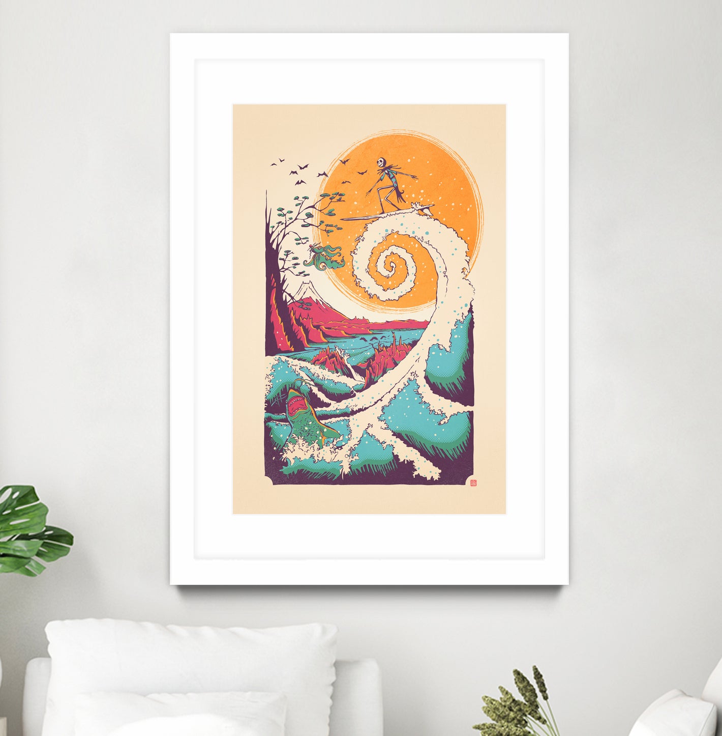 Surf Before Christmas by Victor Vercesi on GIANT ART - yellow digital drawing