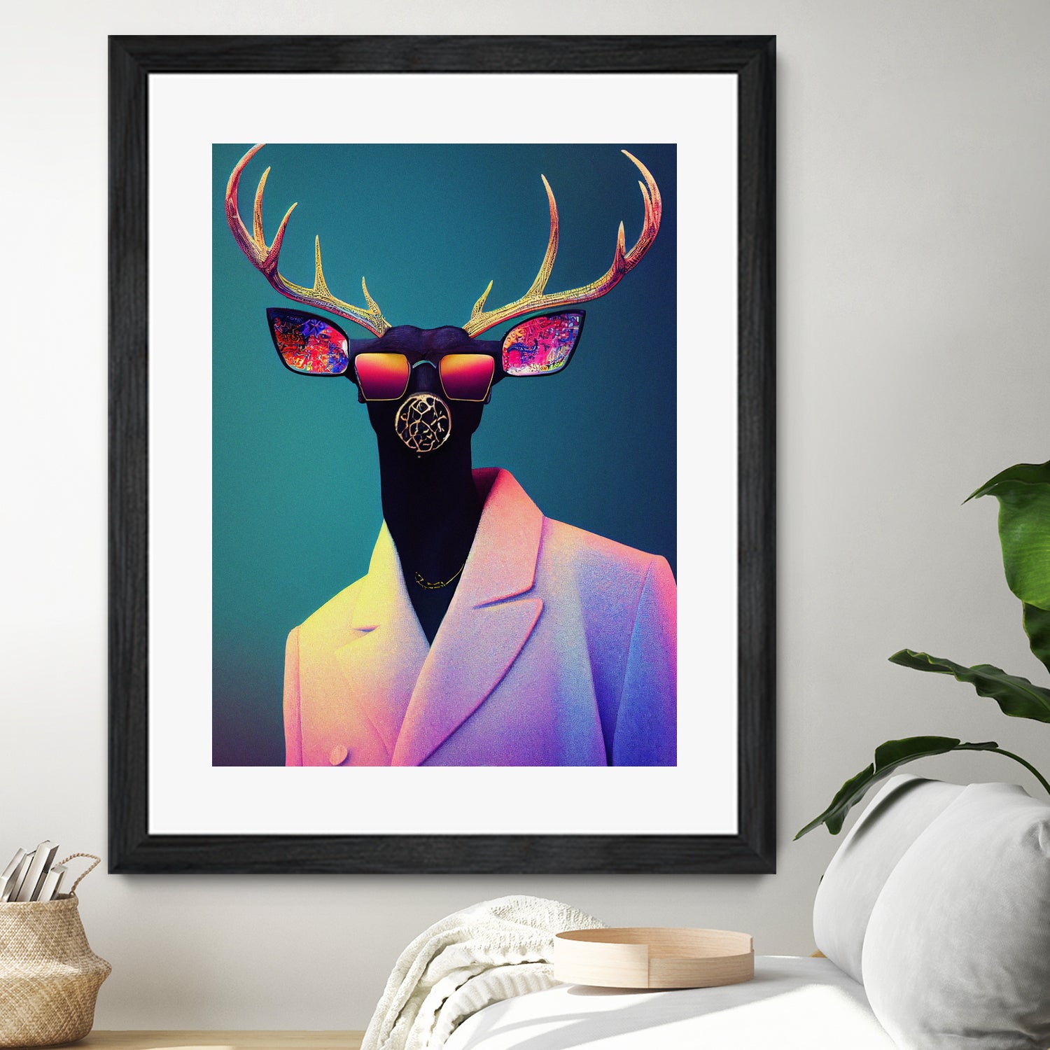 retro deer by M Maisur Amin on GIANT ART - black digital painting