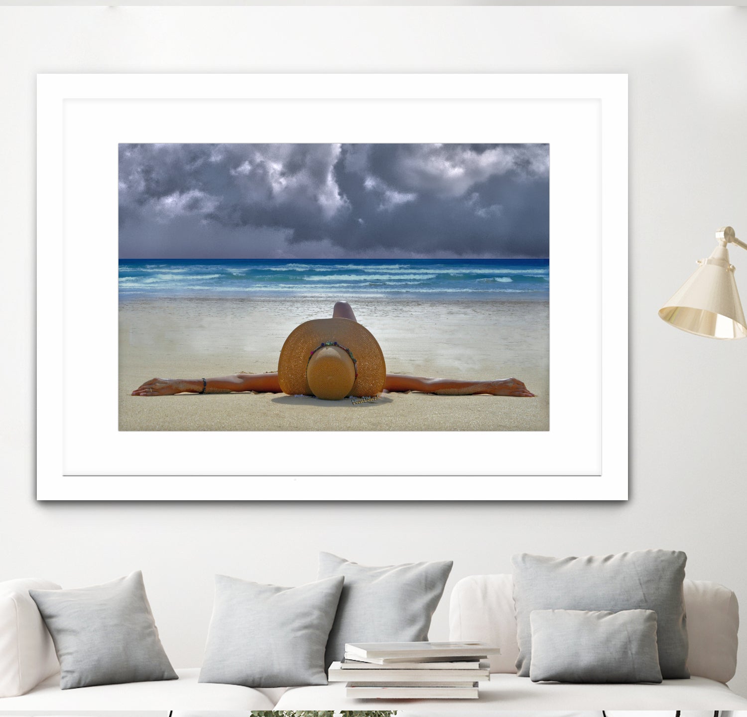 The Internationally Recognized Opinionist On the Beach by charles sinklier on GIANT ART - blue photo illustration