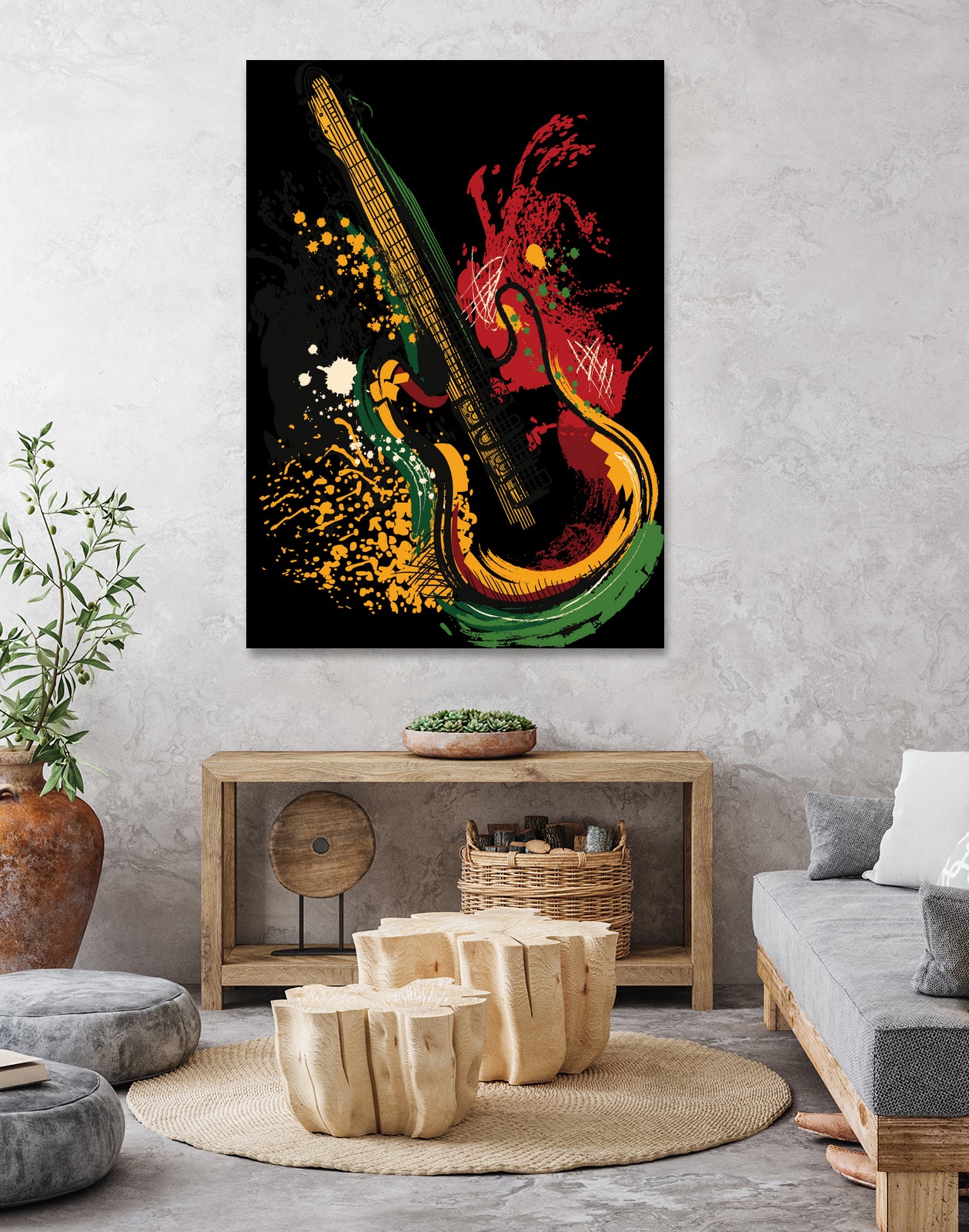 Electric guitar Grunge by Desi Setyoningrum on GIANT ART - black vector illustration