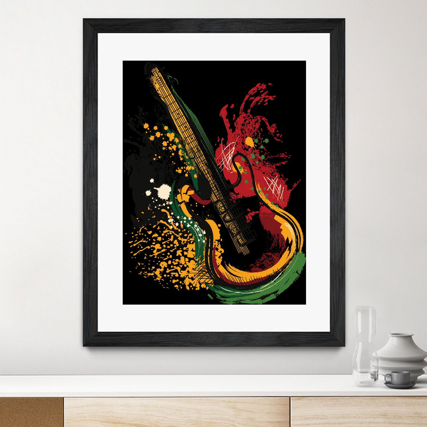 Electric guitar Grunge by Desi Setyoningrum on GIANT ART - black vector illustration