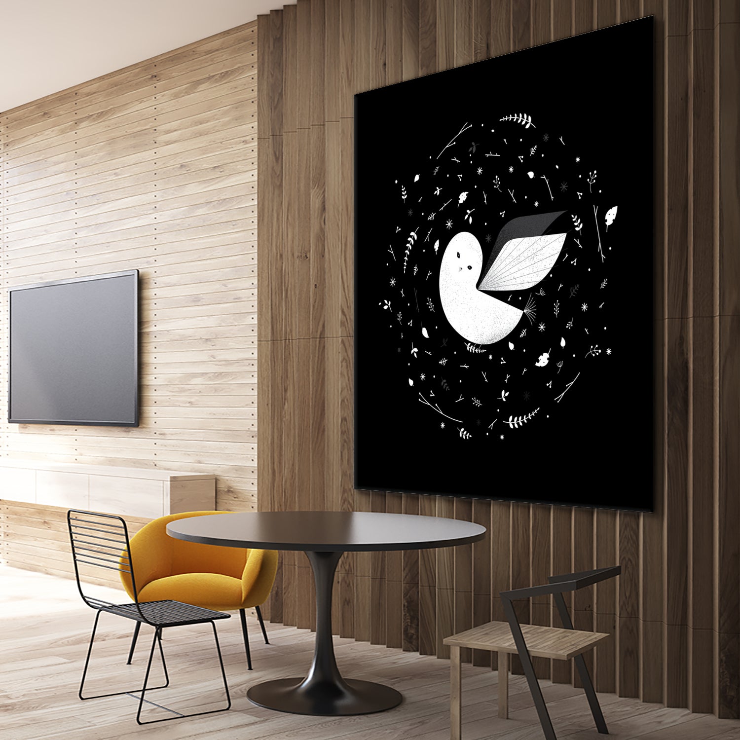 White Owl by Medina Krluch on GIANT ART - white vector illustration