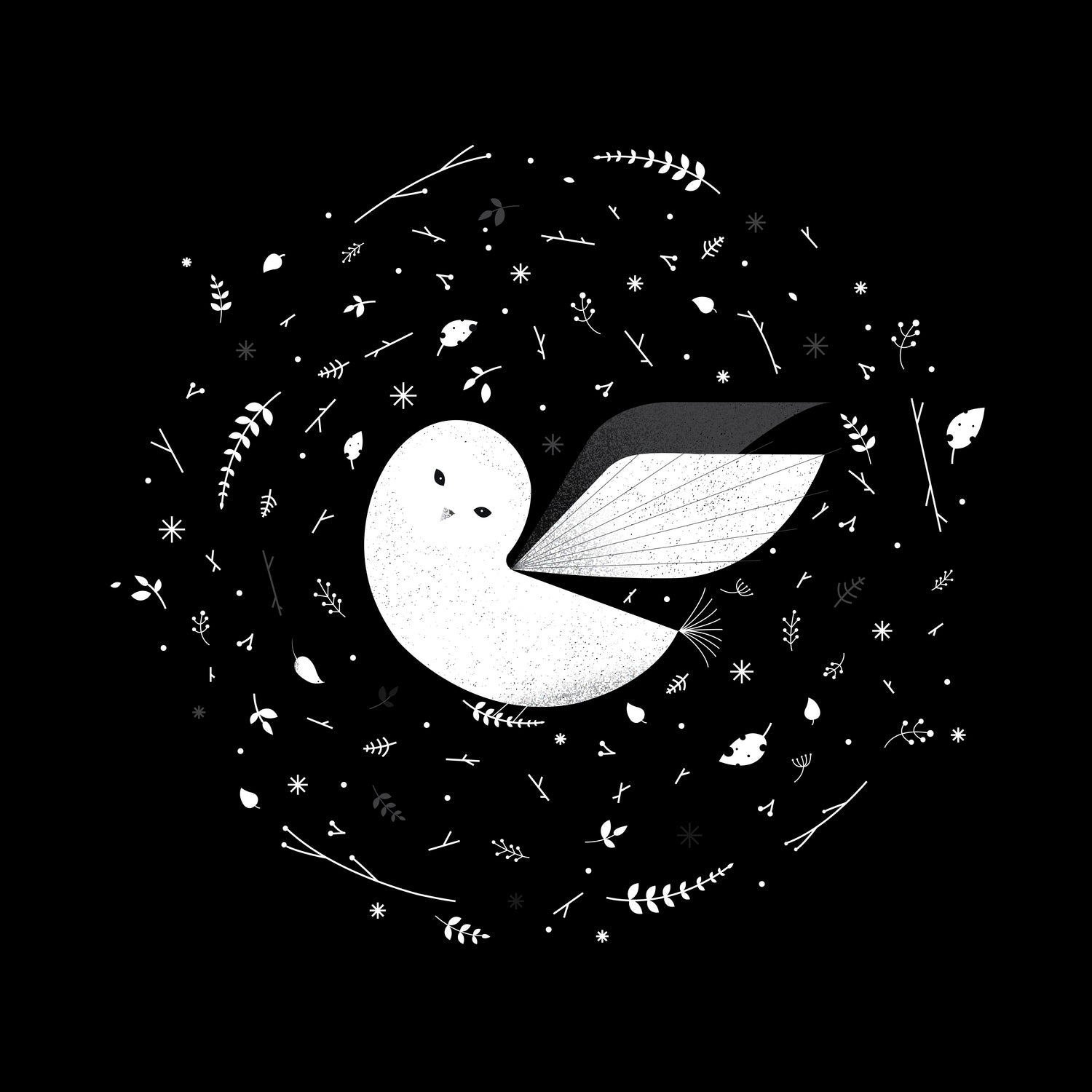 White Owl by Medina Krluch on GIANT ART - white vector illustration