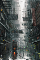 The City by Ling Wang on GIANT ART - blue digital painting