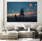 Sky Lanterns by Ling Wang on GIANT ART - blue digital painting