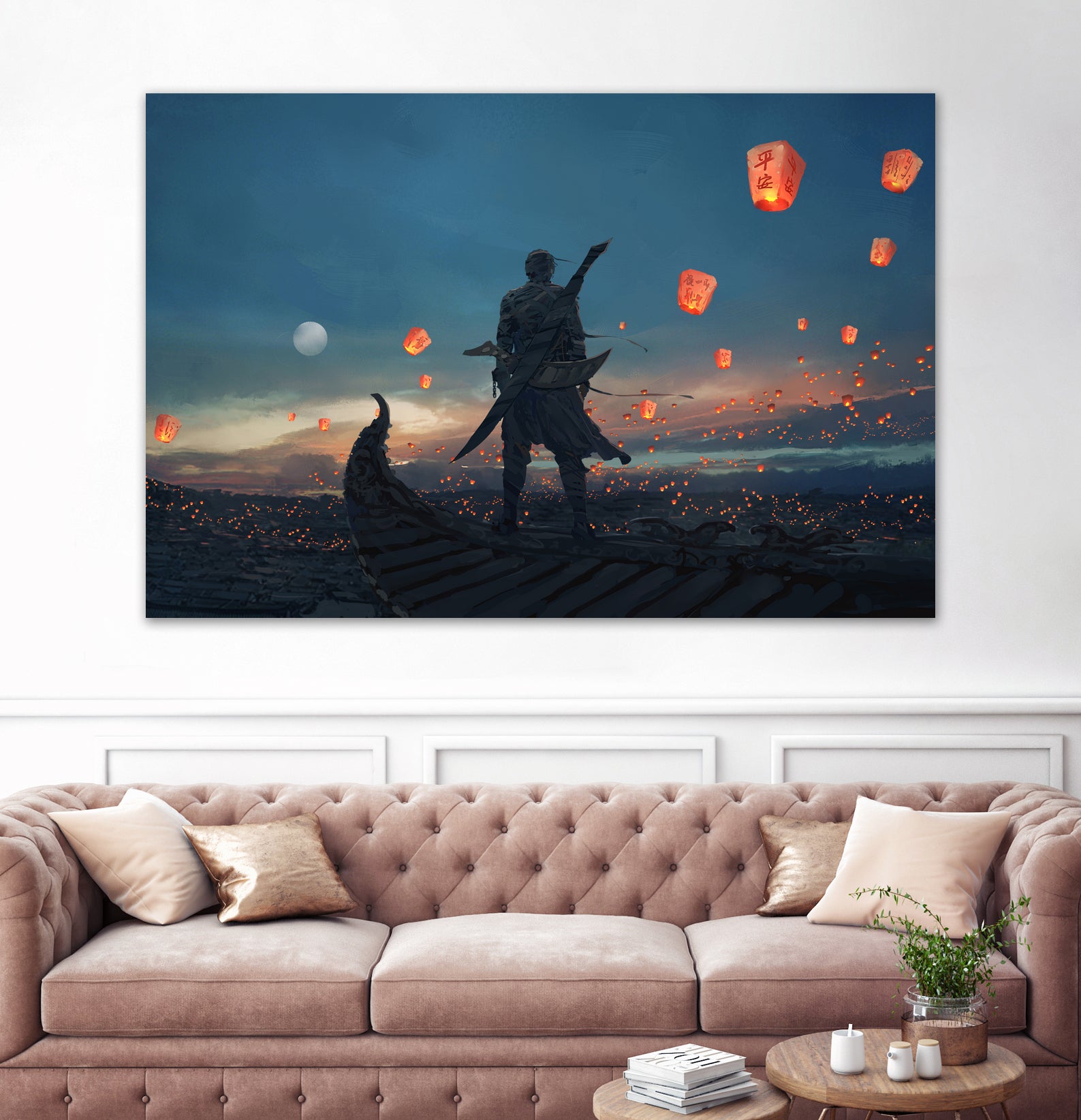 Sky Lanterns by Ling Wang on GIANT ART - blue digital painting