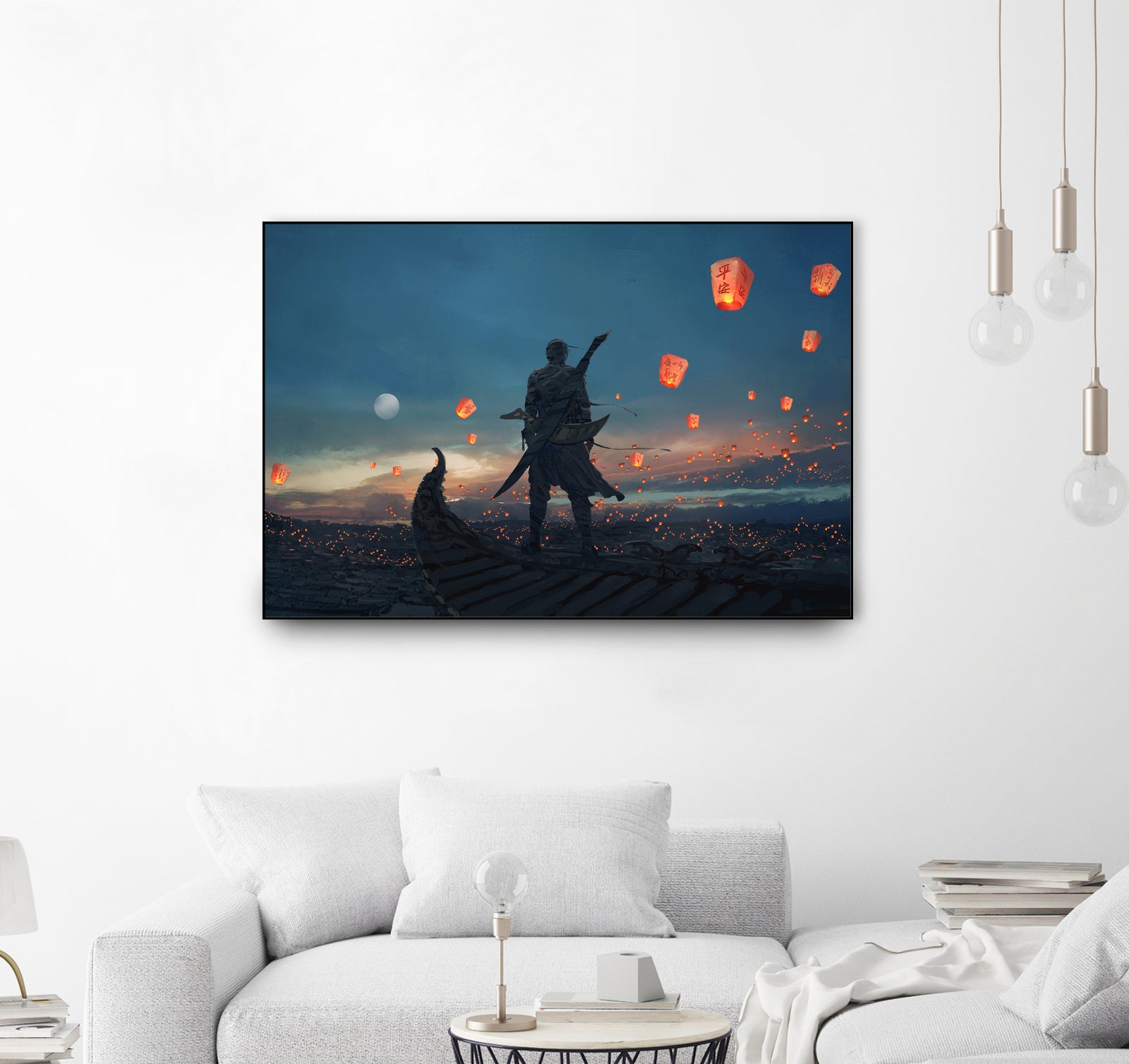 Sky Lanterns by Ling Wang on GIANT ART - blue digital painting