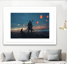 Sky Lanterns by Ling Wang on GIANT ART - blue digital painting