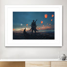 Sky Lanterns by Ling Wang on GIANT ART - blue digital painting