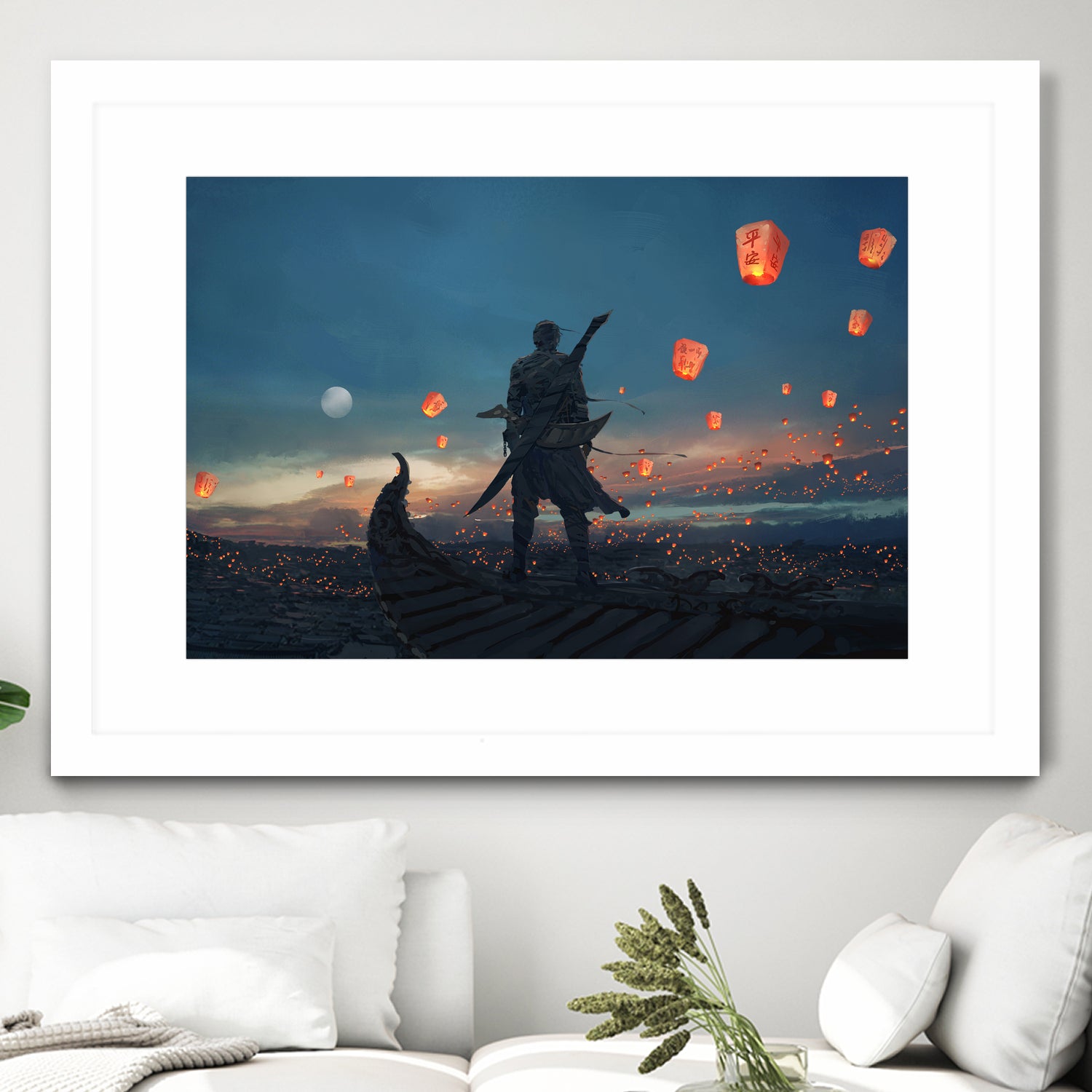 Sky Lanterns by Ling Wang on GIANT ART - blue digital painting