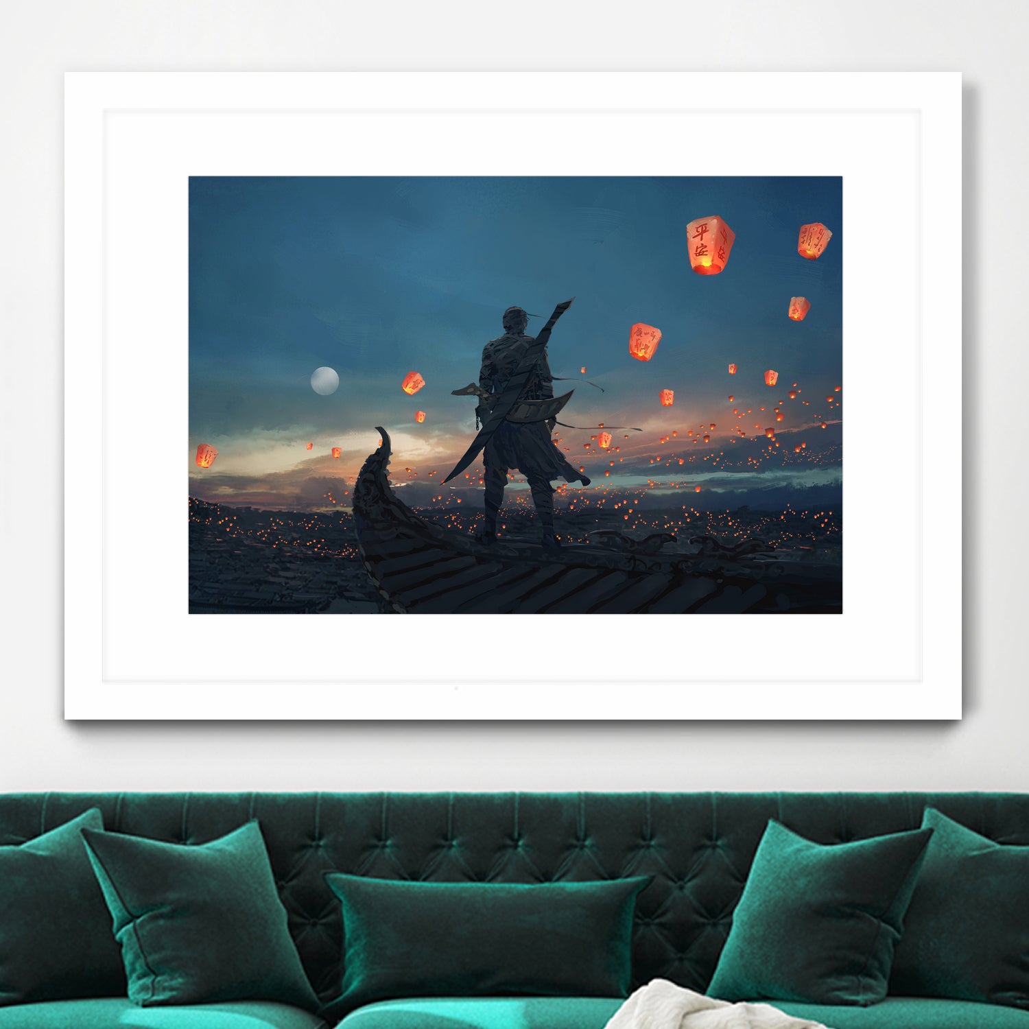 Sky Lanterns by Ling Wang on GIANT ART - blue digital painting