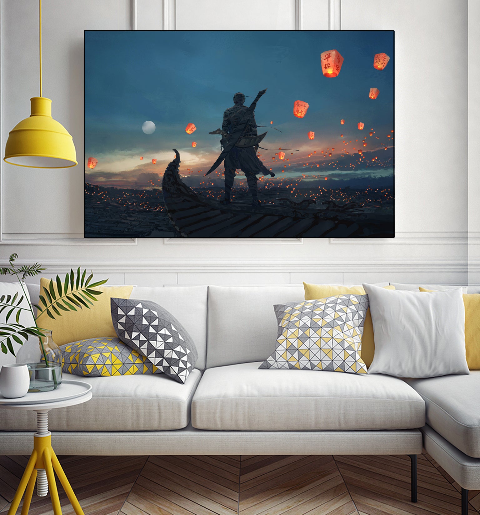 Sky Lanterns by Ling Wang on GIANT ART - blue digital painting