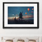 Sky Lanterns by Ling Wang on GIANT ART - blue digital painting