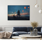 Sky Lanterns by Ling Wang on GIANT ART - blue digital painting