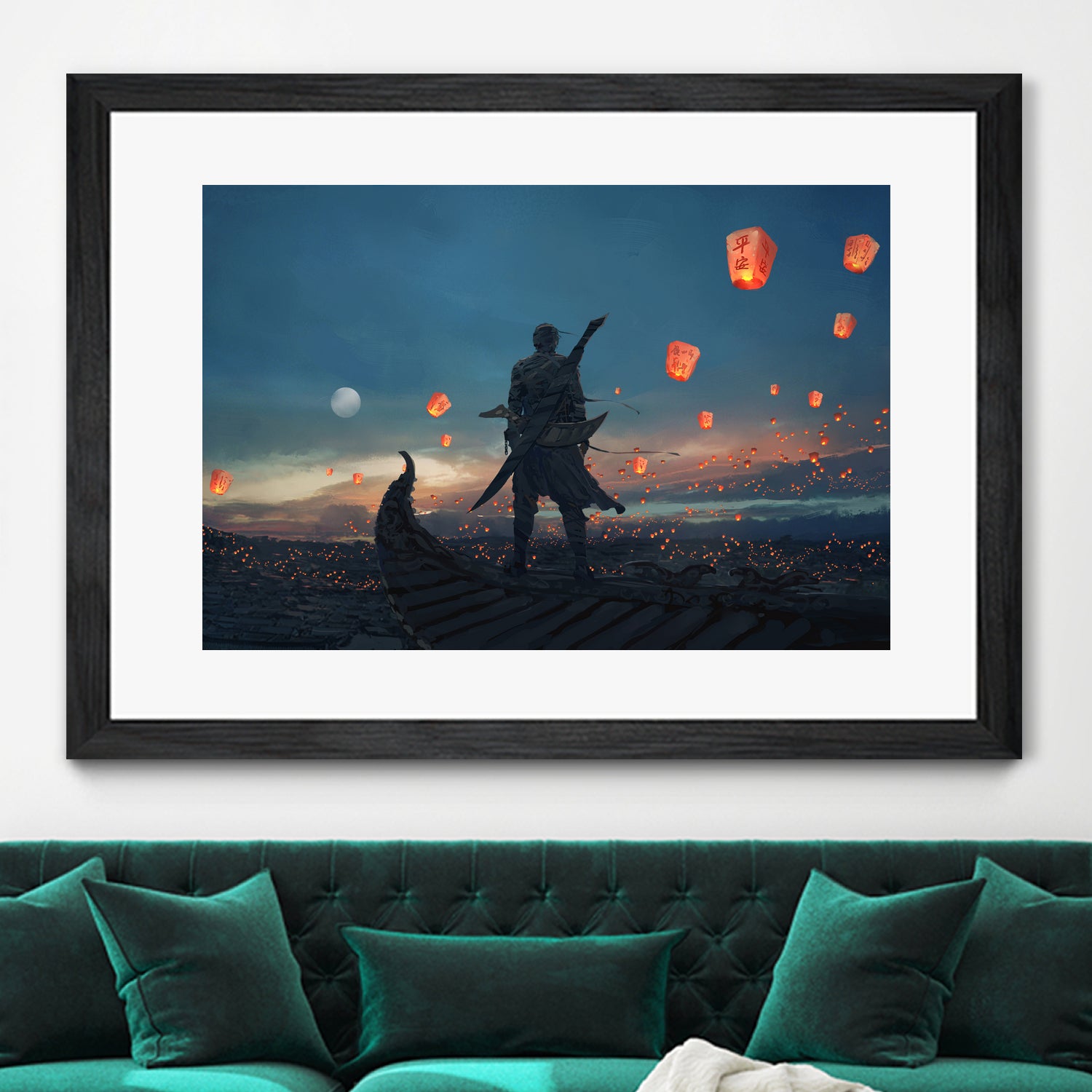 Sky Lanterns by Ling Wang on GIANT ART - blue digital painting