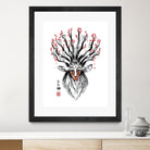 The Deer God Sumi-e by Antonio Camarena on GIANT ART - white digital painting