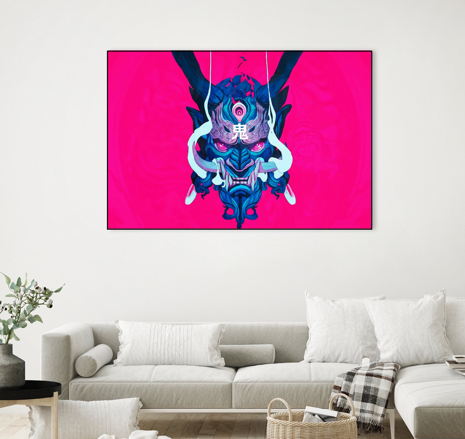 Oni Demon Mask Samurai by Edo Agus Setiawan on GIANT ART - pink photo illustration