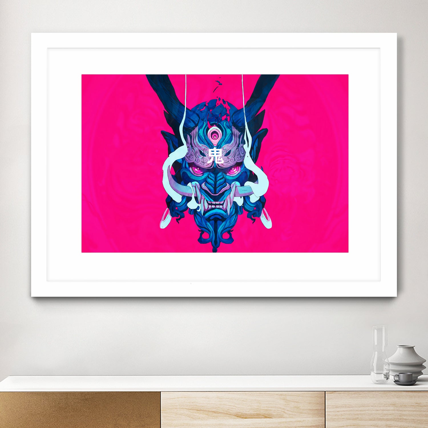 Oni Demon Mask Samurai by Edo Agus Setiawan on GIANT ART - pink photo illustration